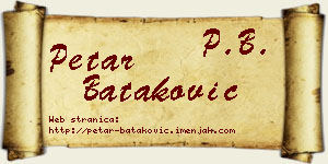 Petar Bataković vizit kartica